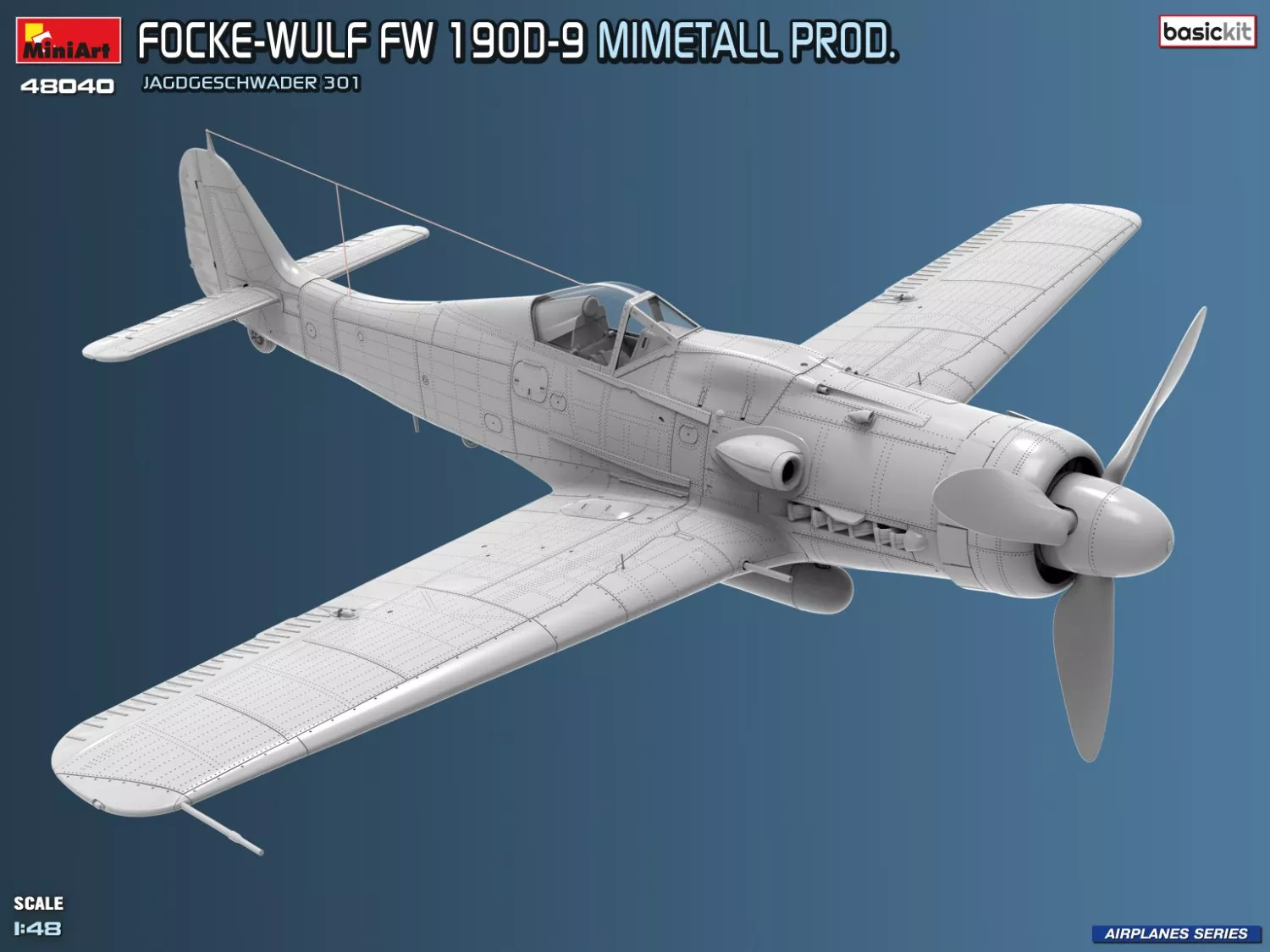 MiniArt 48040 1:48 Focke-Wulf Fw 190D-9 Mimetall Prod. BasicKit