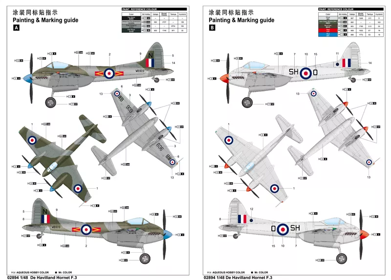Trumpeter 02894 1:48 De Havilland DH.103 Hornet F.3