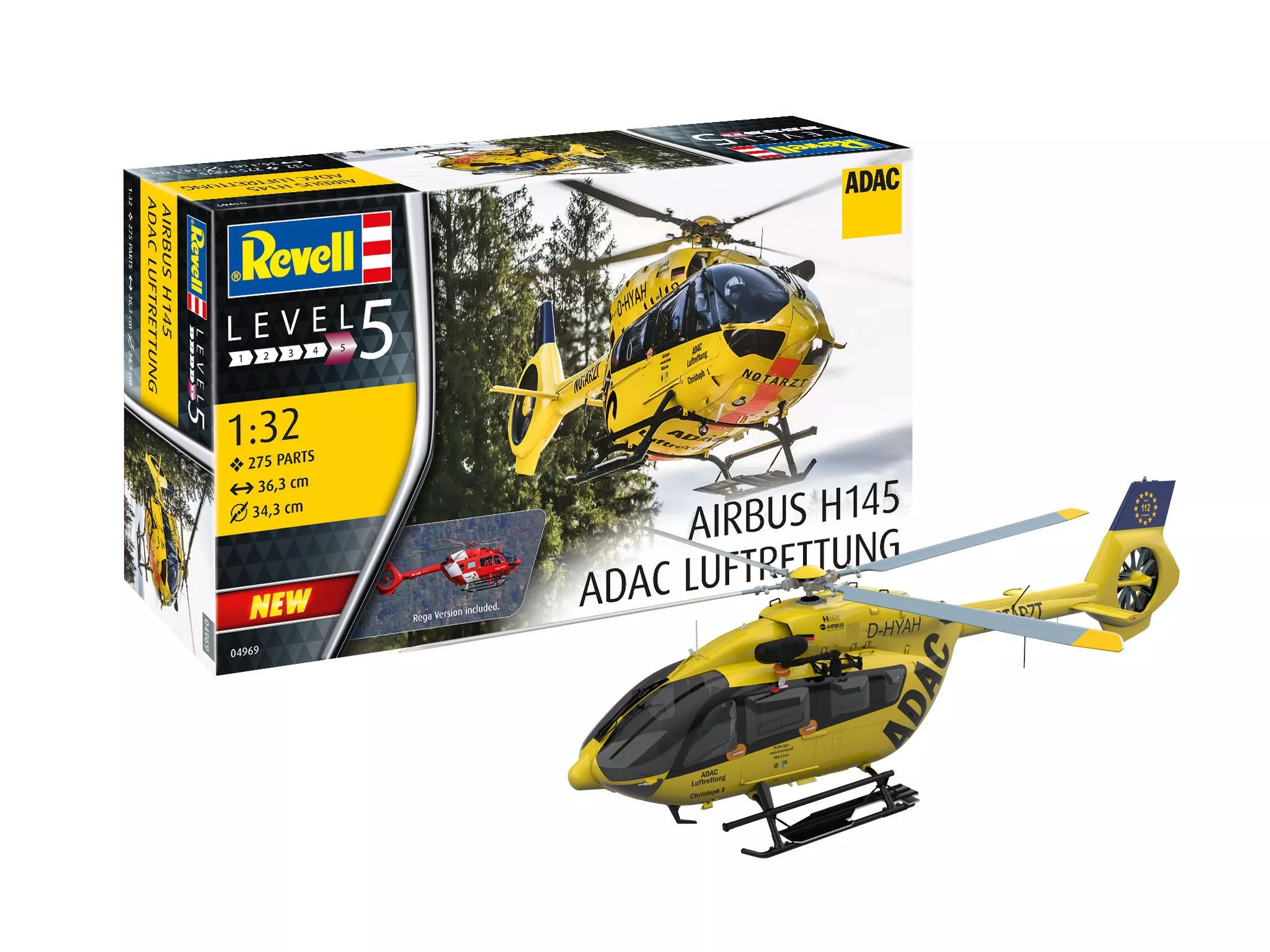 Revell 4969 1:32 Airbus H145 Rega, ADAC