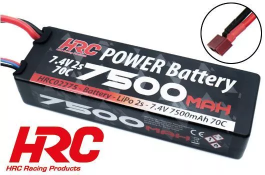 HRC02275 accu Li-Po 2s 7.4 V 7500mAh  70C  Prise T-Dean