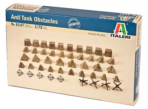 Italeri 6147 1:72 obstacles anti char, 61 pièces