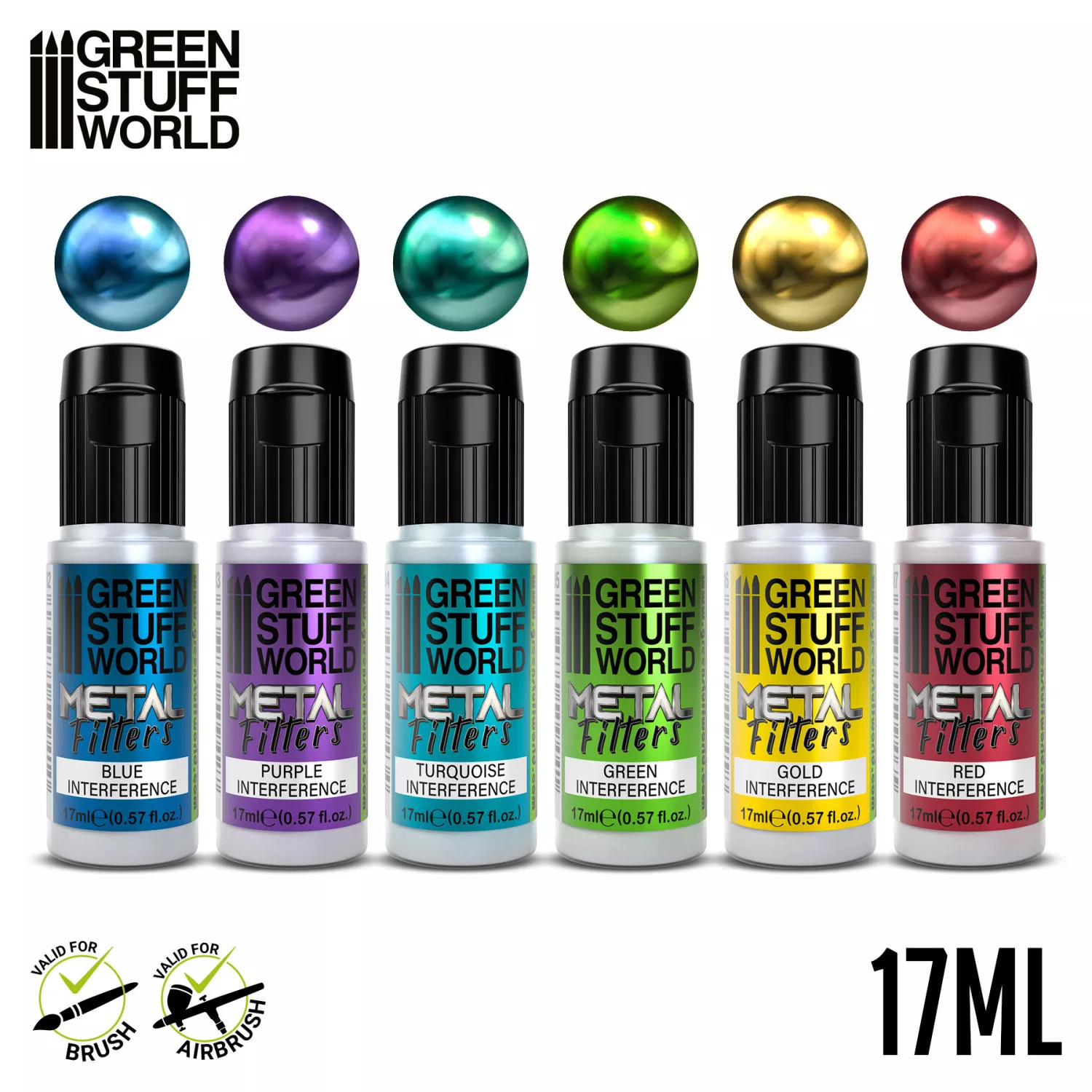 GSW 10129 Set de peintures Polychromatic ''Metal Filters'' 6x 17ml