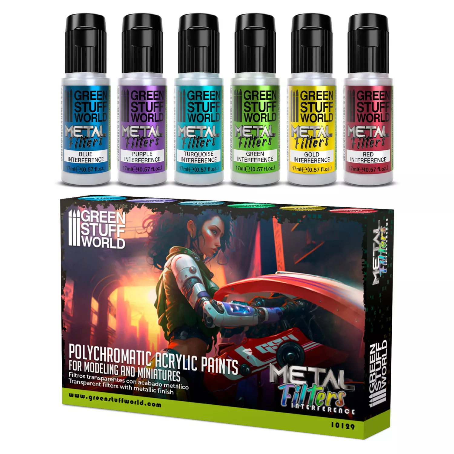 GSW 10129 Set de peintures Polychromatic ''Metal Filters'' 6x 17ml
