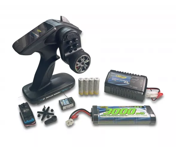 Carson 500707152 Combo Radio/Recepteur/Servo/Chargeur/Batterie/Piles 2 Voies