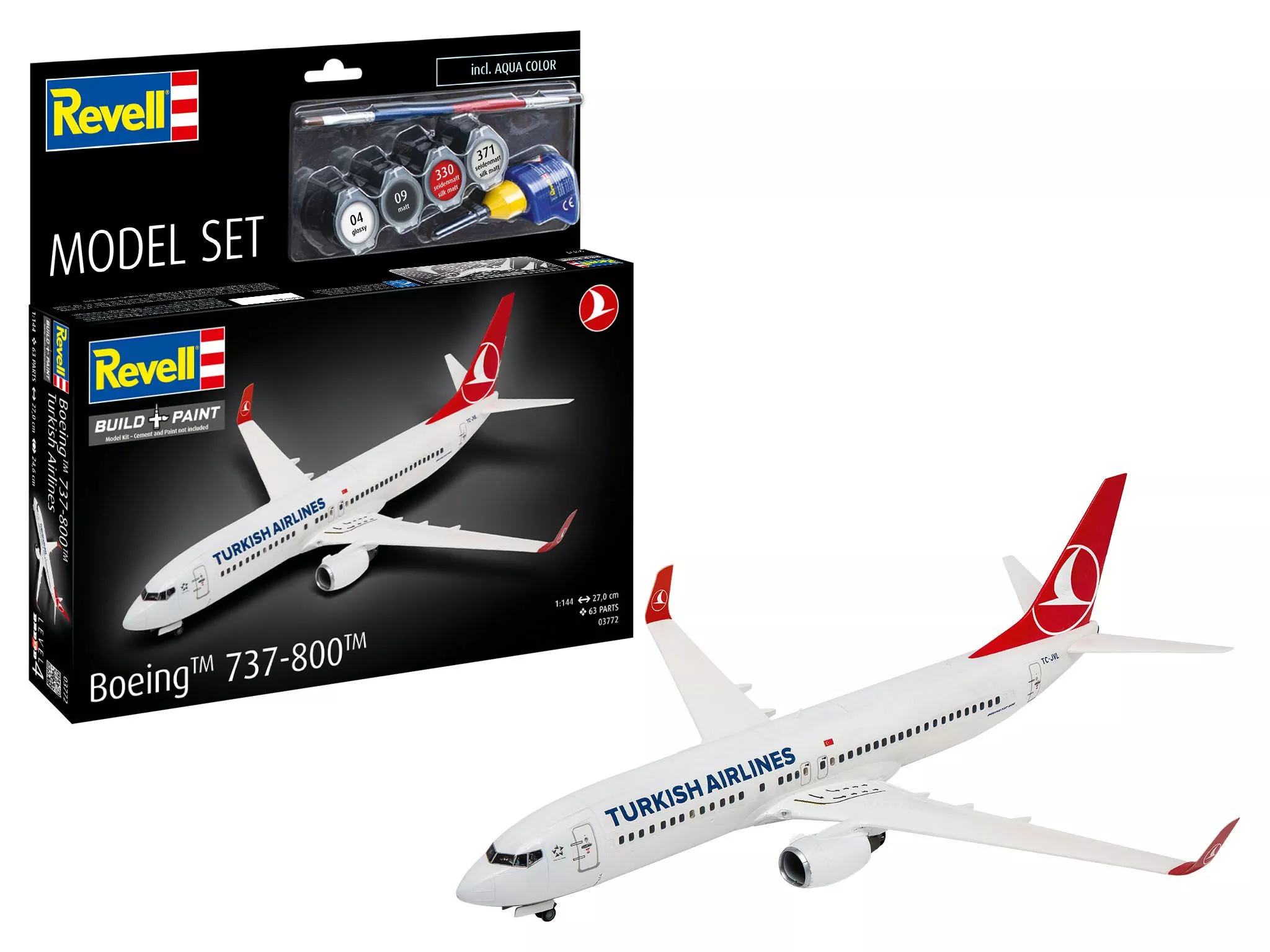Revell 63772 1:144 Boeing 737-800 Turkish Airlines Model Set