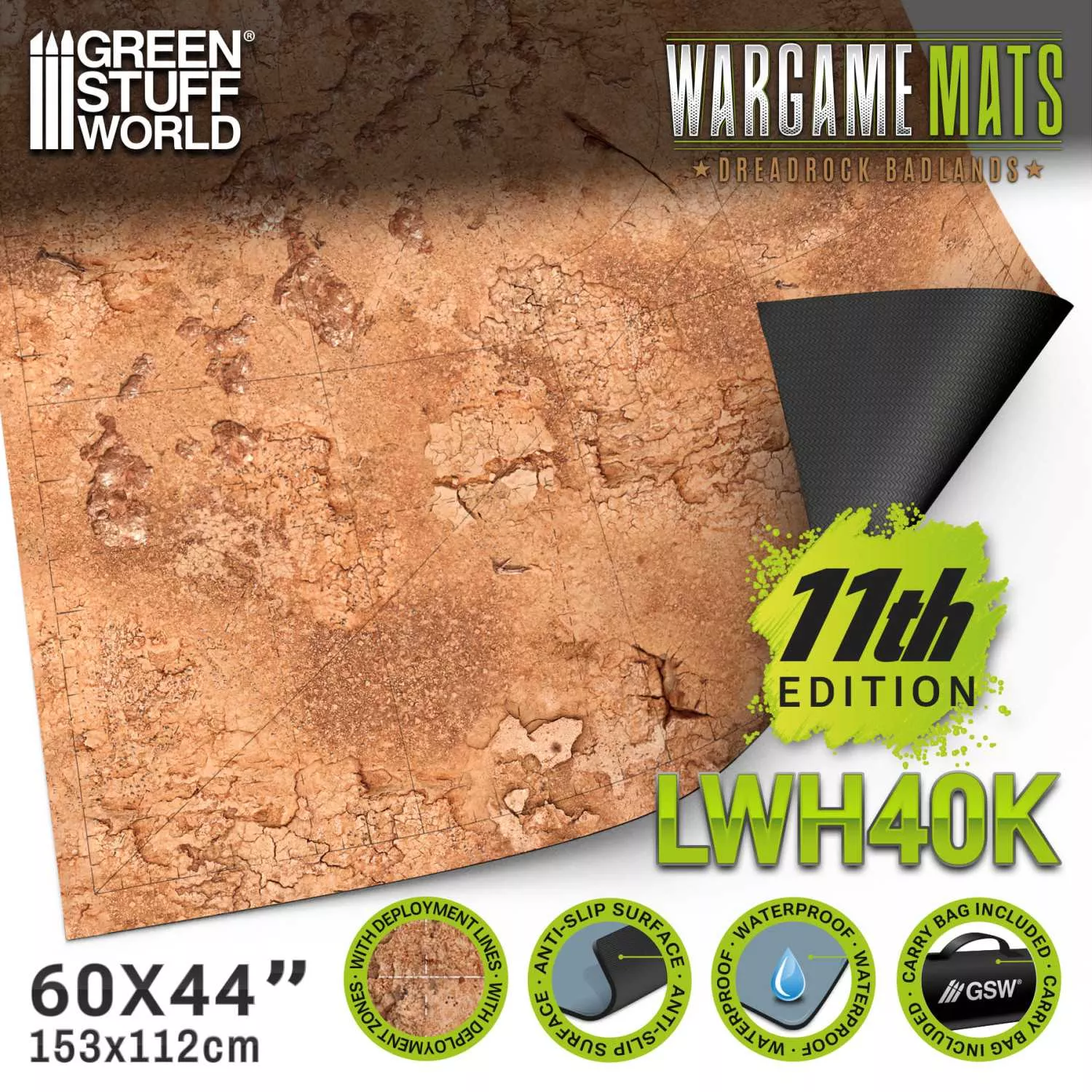 Tapis De Wargame Badlands + Zone Déploiement 60X44'' GSW - 5874