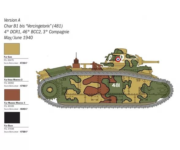 Char B1 Bis 1:56 Italeri - 25766