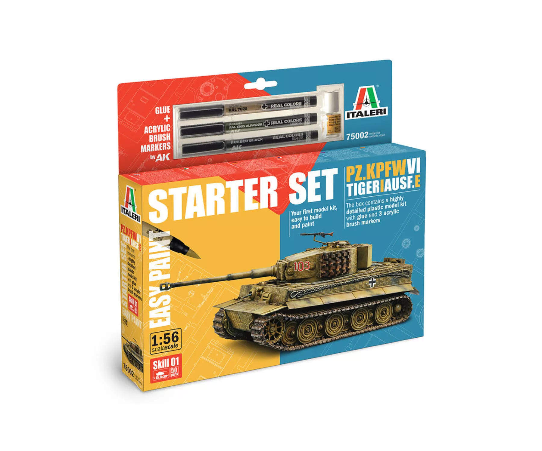 Italeri 75002 1:56 PZ.KPFW VI Tiger I  Starter Set