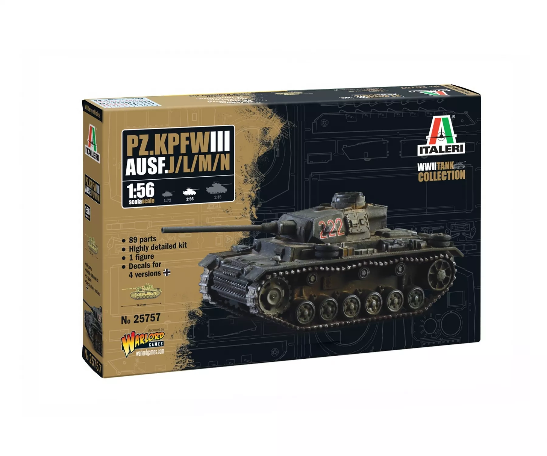 PZ.KPFW III AusF.J/L/M/N 1:56 Italeri - 25757