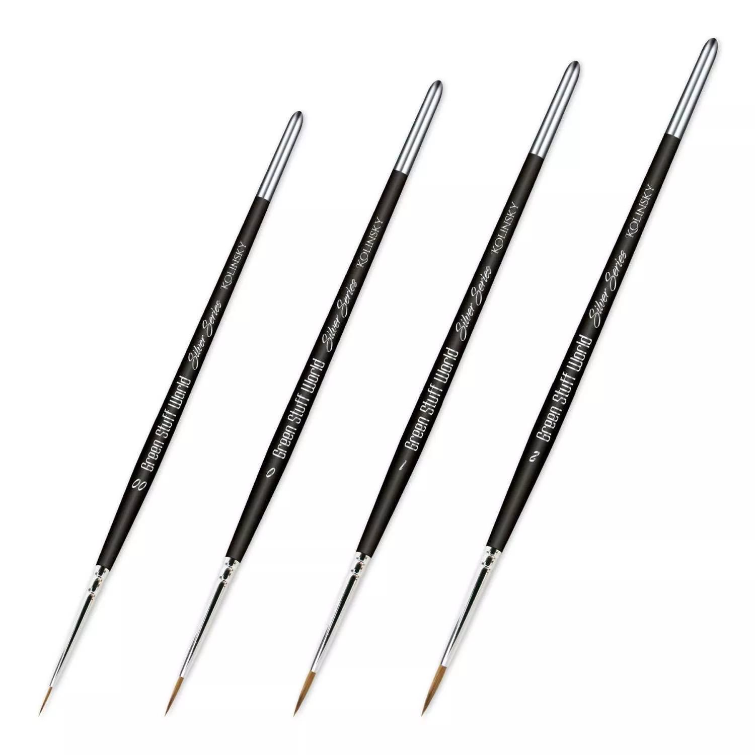 GSW 10193 Pinceau Martre Kolinsky Silver Serie Pack de 4 pinceaux