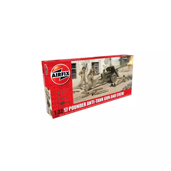 17 Pounder Canon Antichar Et Servants 1:32 Airfix - A06361